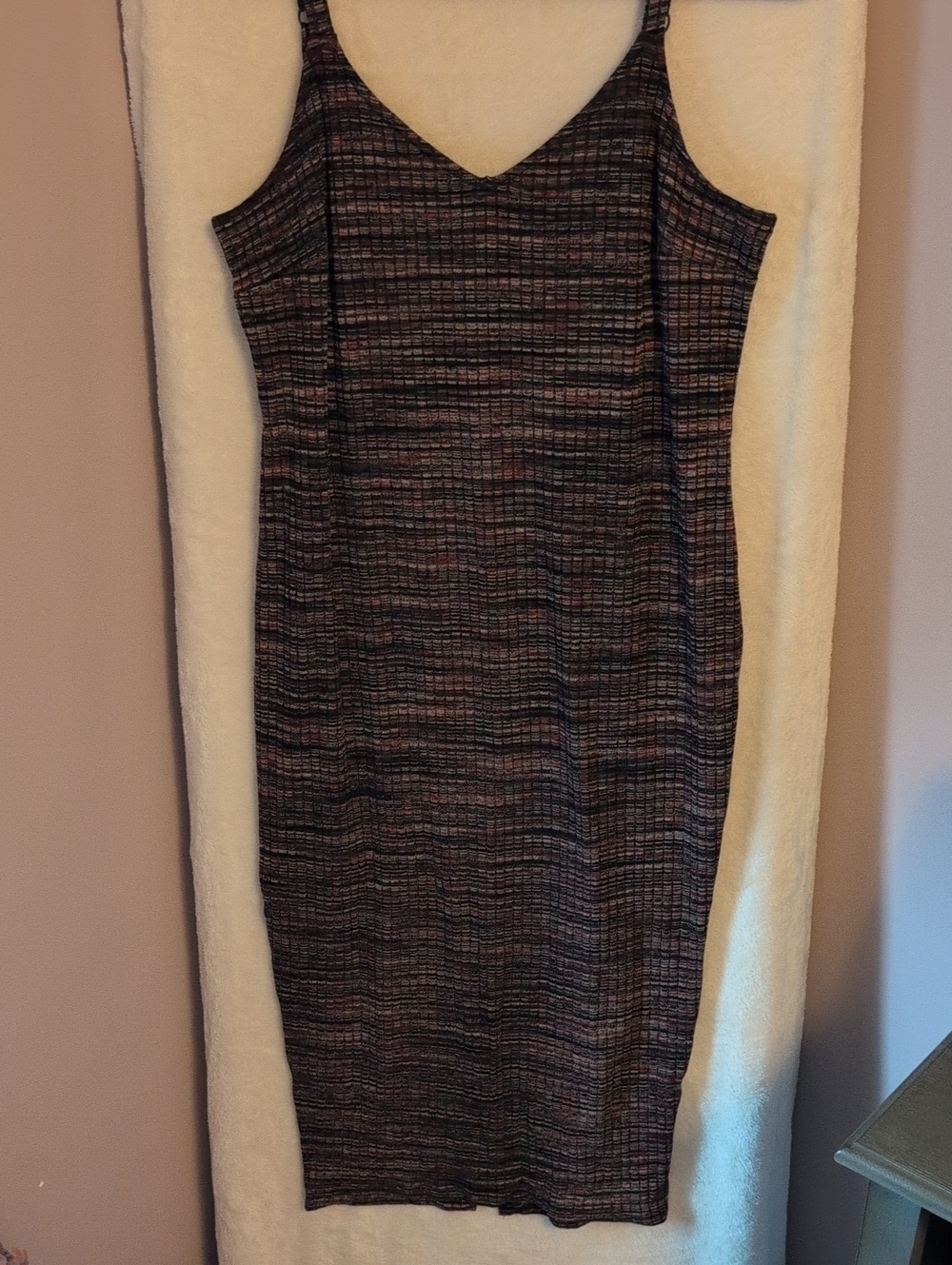 torrid Black Textured Knit V-Neck Midi Dress With Adjustable Straps